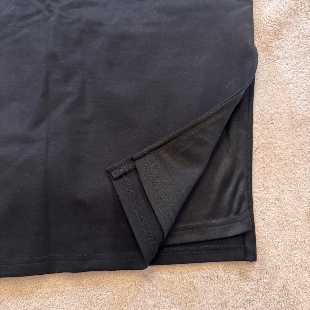 NWT Carolyn Bessette Minimalist Little Black Dress Chic Midi Slip Formal Party L - Picture 3 of 13